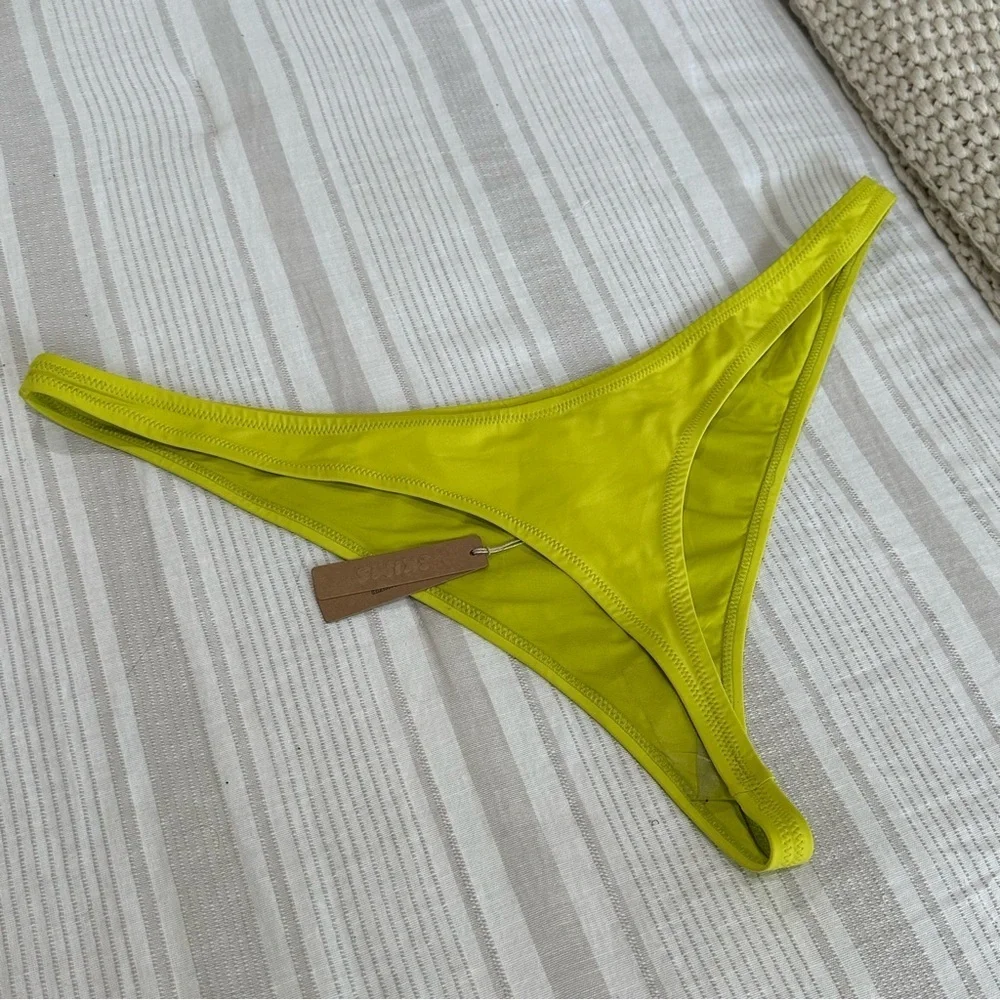 SKIMS Vibrant‎ Neon Yellow Bikini Bottom Thong Swim 3X